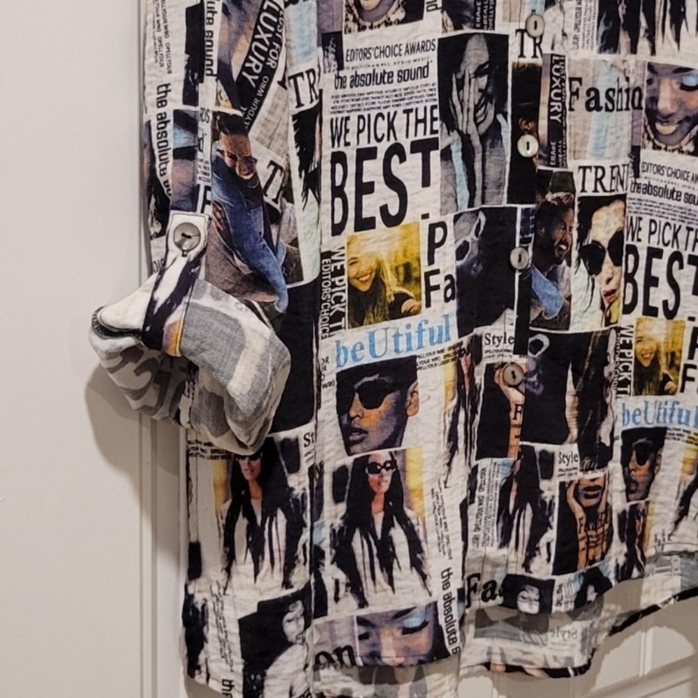 John + Mark Button Front Blouse Size Large - image 3